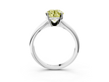 White gold Fancy Yellow Round  Cut Solitaire Ring with Four-Prong Setting on a Classic Band_3