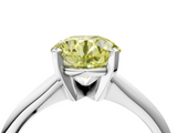 White gold Fancy Yellow Round  Cut Solitaire Ring with Four-Prong Setting on a Classic Band_4