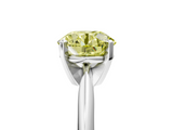 White gold Fancy Yellow Round  Cut Solitaire Ring with Four-Prong Setting on a Classic Band_5