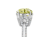 White gold Fancy Yellow Round Cut Solitaire Split Shank Pave Diamond Engagement Ring with Four-Prong Setting_17