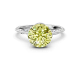 White gold Fancy Yellow Round Cut Solitaire Split Shank Pave Diamond Engagement Ring with Four-Prong Setting_36