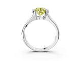White gold Fancy Yellow Round Cut Solitaire Tension Set Diamond Ring with Split Shank Band_27