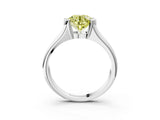 White gold Fancy Yellow Round Cut Solitaire Tension Set Diamond Ring with Split Shank Band_3