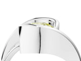 White gold Fancy Yellow Round Cut Solitaire Tension-Set Diamond Split Shank Ring_4
