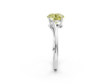 White gold Fancy Yellow Round  Cut Solitaire Twist Band Ring with Four-Prong Setting_2