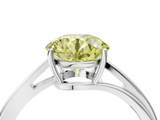 White gold Fancy Yellow Round  Cut Solitaire Twist Band Ring with Four-Prong Setting_4