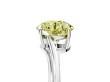 White gold Fancy Yellow Round  Cut Solitaire Twist Band Ring with Four-Prong Setting_5