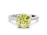 White gold Fancy Yellow Round  Cut Solitaire Twisted Band with Four-Prong Setting_49