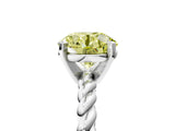 White gold Fancy Yellow Round  Cut Solitaire Twisted Band with Four-Prong Setting_58