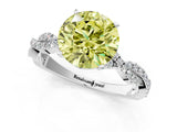 White gold Fancy Yellow Round Cut Solitaire Twisted Pave Band with Four-Prong Setting_16