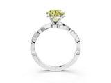 White gold Fancy Yellow Round Cut Solitaire Twisted Pave Band with Four-Prong Setting_18