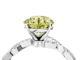 White gold Fancy Yellow Round Cut Solitaire Twisted Pave Band with Four-Prong Setting_19