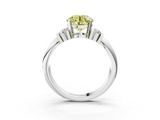 White gold Fancy Yellow Round  Cut Three-Stone Channel Set Ring with Bar Prongs_11