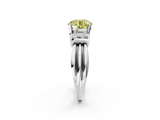 White gold Fancy Yellow Round  Cut Three-Stone Channel Set Ring with Bar Prongs_18