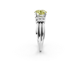 White gold Fancy Yellow Round  Cut Three-Stone Channel Set Ring with Bar Prongs_35