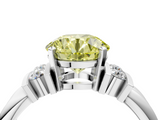 White gold Fancy Yellow Round  Cut Three-Stone Channel Set Ring with Bar Prongs_37