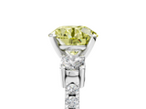 White gold Fancy Yellow Round  Cut Three-Stone Diamond Pavé Band with Prong Setting_5