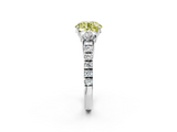 White gold Fancy Yellow Round  Cut Three-Stone Diamond Pave Band with Prong Setting_19
