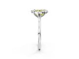 White gold Fancy Yellow Round  Diamond Cluster Halo Solitaire with Four-Prong Setting_37