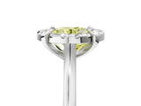 White gold Fancy Yellow Round  Diamond Cluster Halo Solitaire with Four-Prong Setting_40