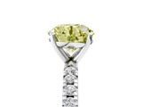 White gold Fancy Yellow Round  Diamond Pavé Band Solitaire with Four-Prong Setting_5