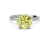 White gold Fancy Yellow Round  Diamond Pavé Band with Six-Prong Setting_27