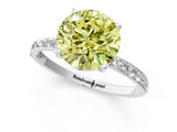 White gold Fancy Yellow Round  Diamond Pavé Band with Six-Prong Setting_28