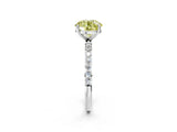 White gold Fancy Yellow Round  Diamond Pavé Band with Six-Prong Setting_29