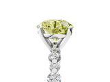 White gold Fancy Yellow Round  Diamond Prong Set Engagement Ring with Pave Band_5