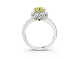 White gold Fancy Yellow Round  Diamond Solitaire Ring with Shared Prong Pavé Band_15