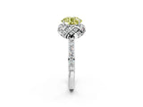 White gold Fancy Yellow Round  Diamond Solitaire Ring with Shared Prong Pavé Band_80