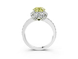 White gold Fancy Yellow Round  Diamond Solitaire Ring with Shared Prong Pavé Band_81
