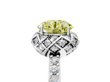 White gold Fancy Yellow Round  Diamond Solitaire Ring with Shared Prong Pavé Band_82