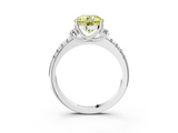 White gold Fancy Yellow Round  Diamond Three-Stone Pave Band with Four-Prong Setting_3