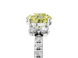White gold Fancy Yellow Round  Diamond Three-Stone Pave Band with Four-Prong Setting_5
