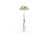 White gold Fancy Yellow Round  Halo Diamond Engagement Ring with Solitaire Band and Four-Prong Setting_2