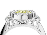 White gold Fancy Yellow Round  Halo Diamond Engagement Ring with Split Shank and Four-Prong Setting_39