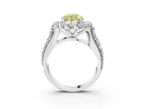 White gold Fancy Yellow Round  Halo Diamond Engagement Ring with Split Shank and Prong Setting_33