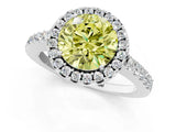 White gold Fancy Yellow Round  Halo Diamond Pavé Solitaire Ring_52