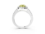 White gold Fancy Yellow Round  Halo Diamond Pavé Solitaire Ring_54