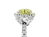 White gold Fancy Yellow Round  Halo Diamond Pave Band Ring with Four-Prong Setting_20