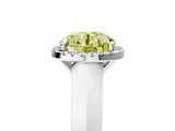 White gold Fancy Yellow Round  Halo Diamond Ring with Cathedral Band and Four-Prong Setting_34