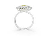 White gold Fancy Yellow Round  Halo Diamond Ring with Milgrain Edge and Round Prong Setting_38