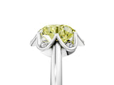 White gold Fancy Yellow Round  Halo Diamond Ring with Round Cluster Setting, Solitaire Band, and Four-Prong Setting_34