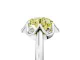White gold Fancy Yellow Round  Halo Diamond Ring with Round Cluster Setting, Solitaire Band, and Four-Prong Setting_45