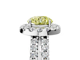 White gold Fancy Yellow Round  Halo Diamond Split Shank Engagement Ring with Prong Setting_139