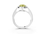 White gold Fancy Yellow Round  Halo Pavé Diamond Engagement Ring with Bezel Setting_15