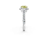 White gold Fancy Yellow Round  Halo Pavé Diamond Engagement Ring with Four-Prong Setting_28