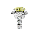White gold Fancy Yellow Round  Halo Pavé Diamond Engagement Ring with Four-Prong Setting_31