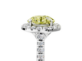 White gold Fancy Yellow Round  Halo Pavé Diamond Engagement Ring with Four-Prong Setting_8